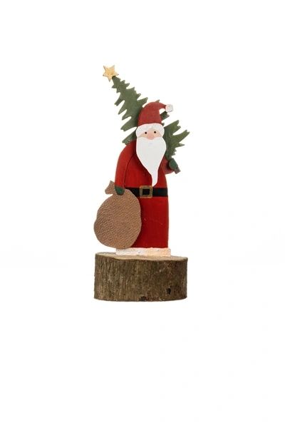 Santa with Tree on Block
