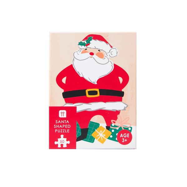Santa Shaped Christmas Puzzle for Kids - 50 Piece