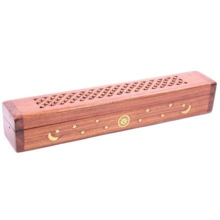 ASHCATCHER INCENSE BURNER BOX SUN, MOON & STARS