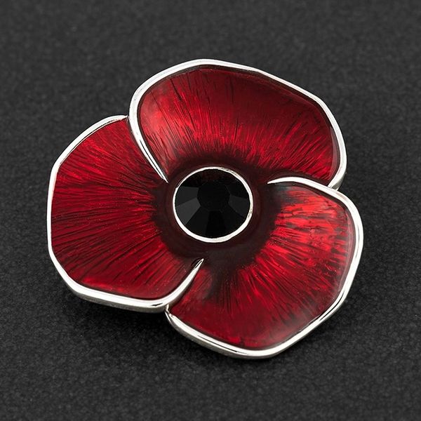 Silver Plated Delicate Poppy Brooch
