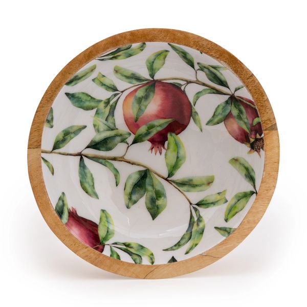 Pomegranate Mango Wood Bowl 24cm