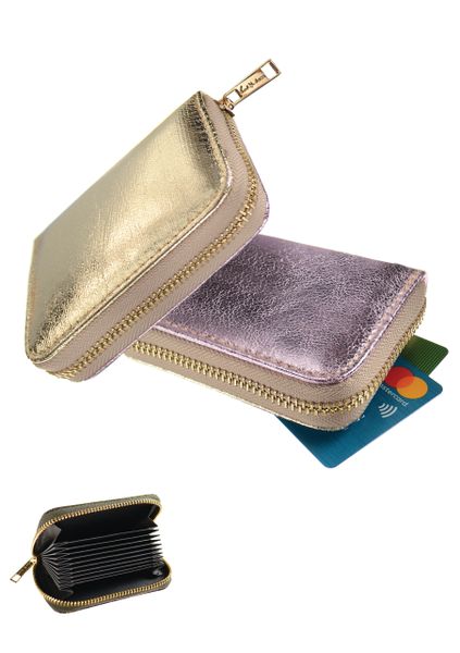 Credit Card Organiser - 2 Tone Metallic - Rose/Golden