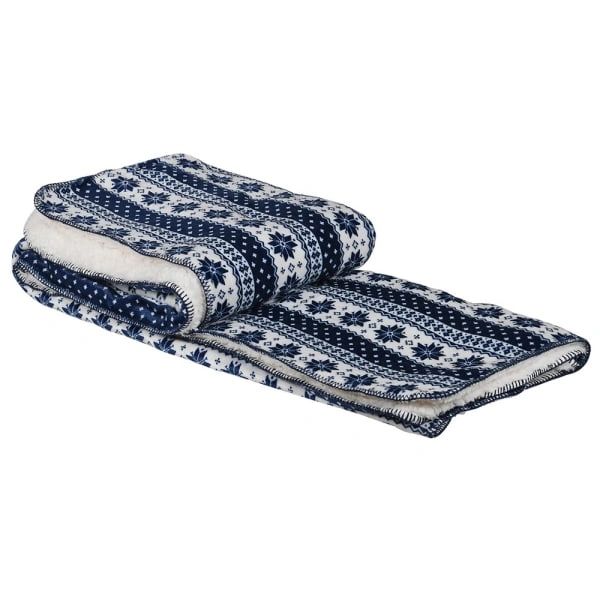 Blue and White Cosy Christmas Throw