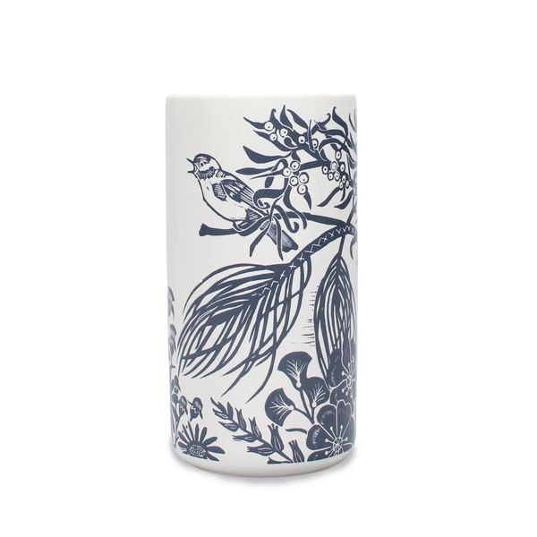 Woodland Navy Ceramic Vase by Kate Heiss