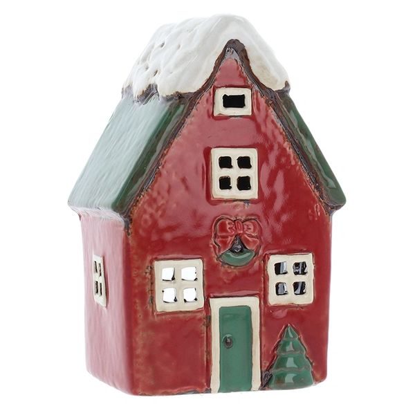 Snow Covered House by Village Pottery