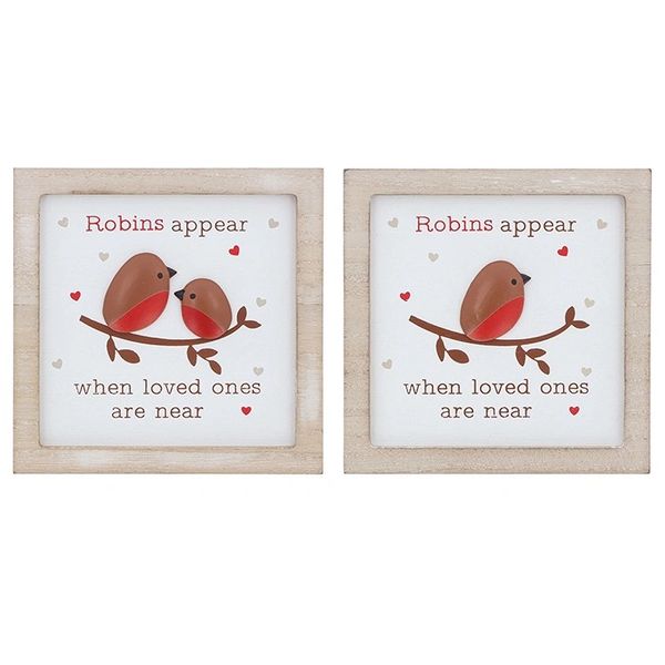 Robins Appear Square Wall Plaque - choose design