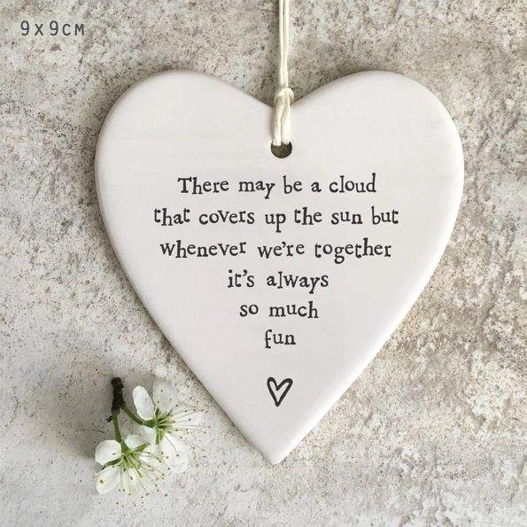 Porcelain round heart-There may be a cloud