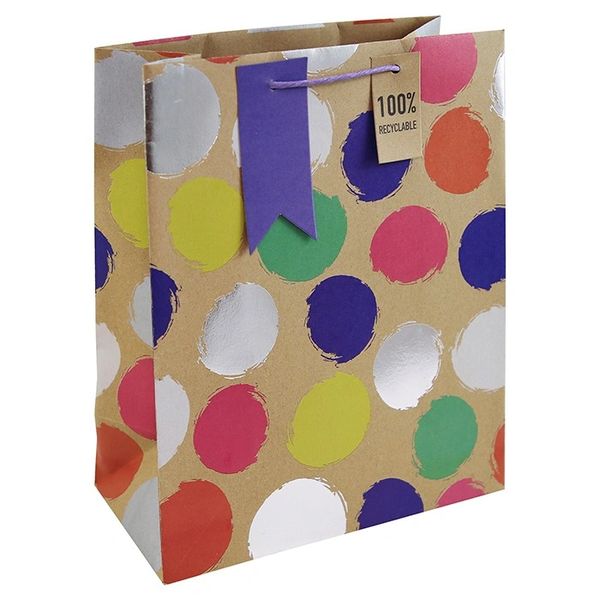 Spots Kraft Gift Bag - Choose size