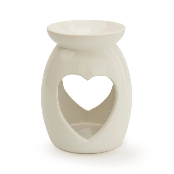 White Heart Ceramic Wax Burner