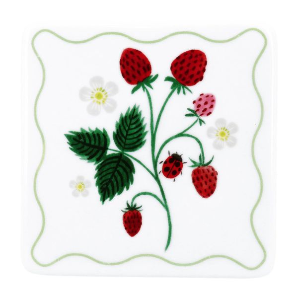Porcelain Coaster 10cm - Strawberries