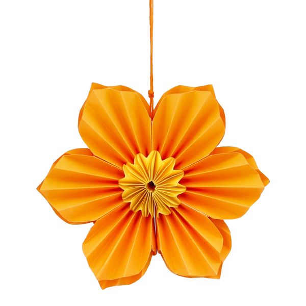 Paper Dec 16cm - Orange Six Petal Flower