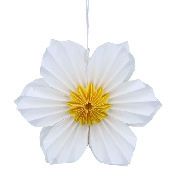 Paper Dec 16cm - White Six Petal Flower
