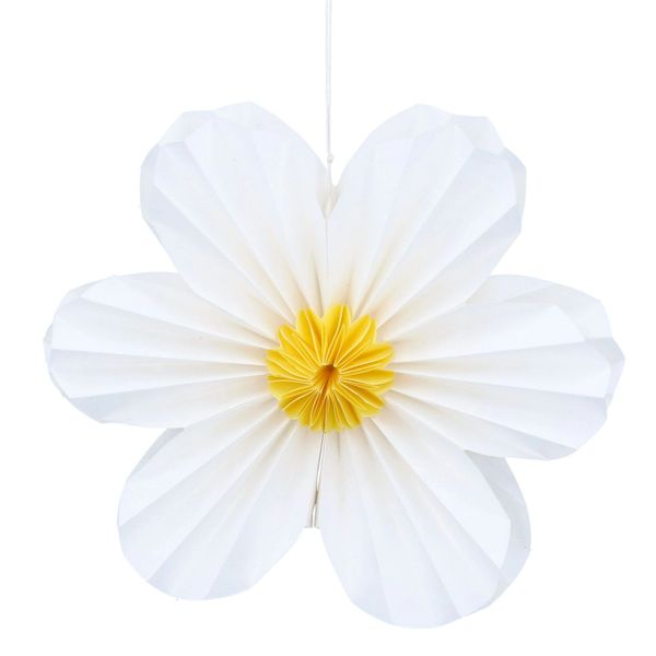 Paper Dec 27cm - White Six Petal Flower