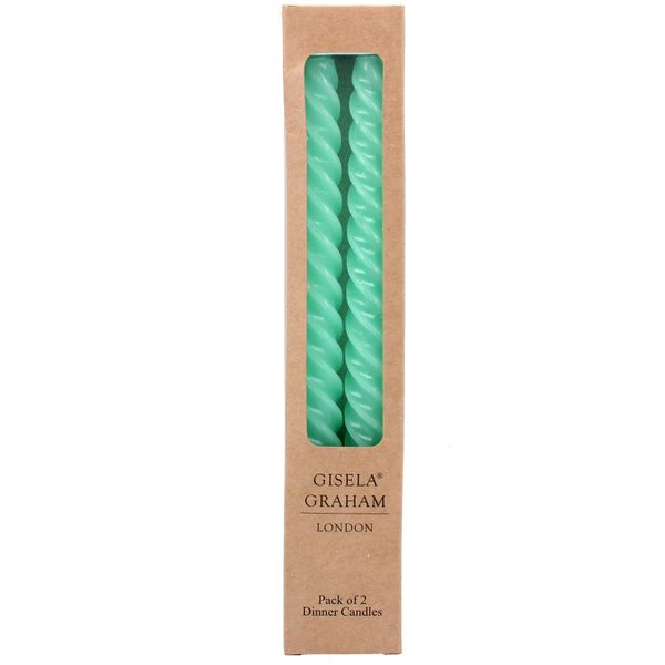 Box/2 Taper Candle 26cm - Pastel Mint Green