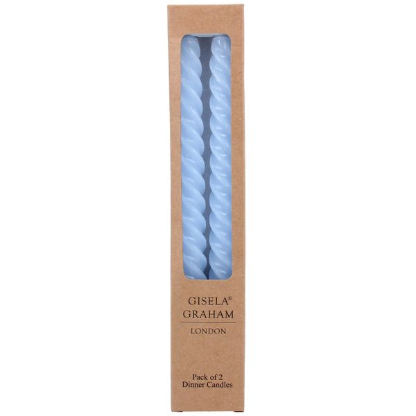 Box/2 Taper Candles 25cm - Pastel Blue Twist