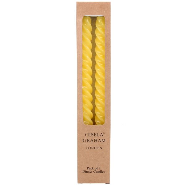 Box/2 Taper Candle 26cm - Pastel Yellow