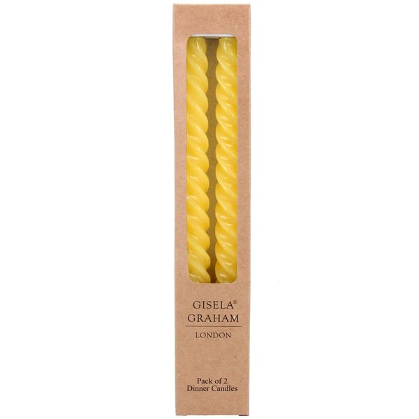 Box/2 Taper Candle 26cm - Pastel Yellow