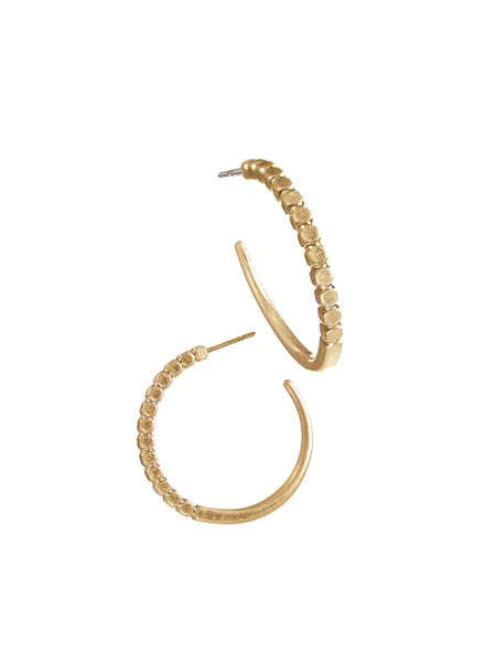 Hoops W/Flat Work Circle Deial - Worn Gold