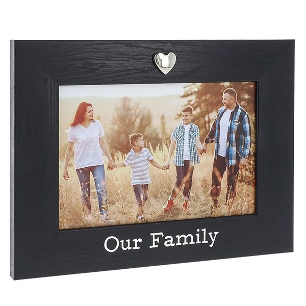 Black Heart Family Frame 6x4