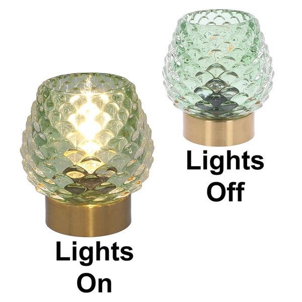 Luxe LED Lamp Pine Cone - Green