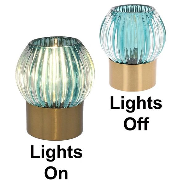 Luxe LED Lamp Lines Teal