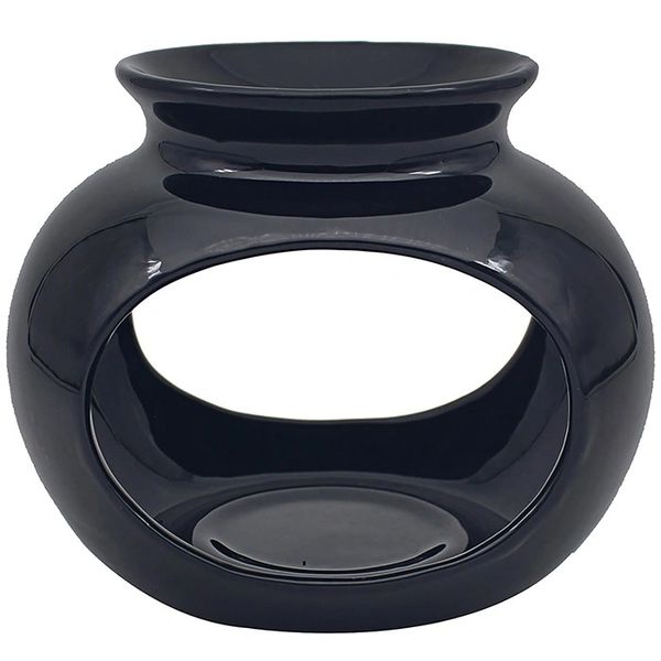 Ceramic Deco Orb Oil / Wax Burner Black