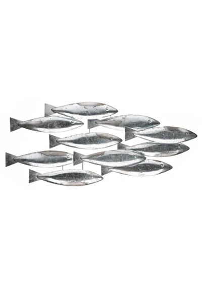 School Of Fish tin wall art