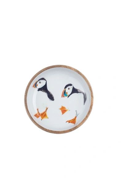 Puffin Wooden Shallow Bowl