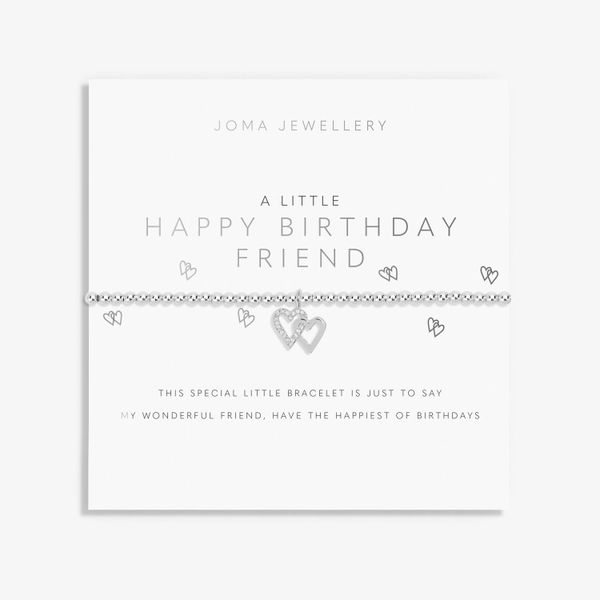 A Little 'Happy Birthday Friend' Bracelet In Silver Plating 7409