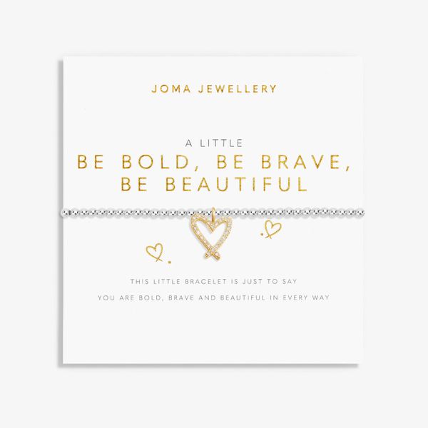 A Little 'Be Bold Be Brave Be Beautiful' Bracelet In Silver And Gold Plating 7411