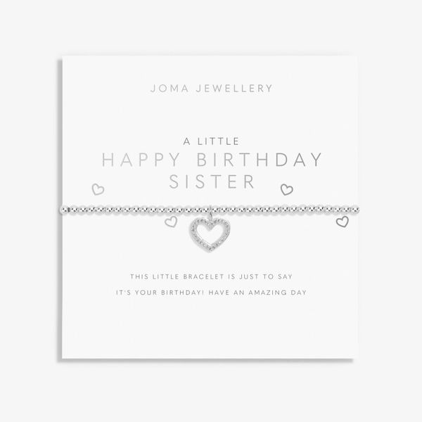 A Little 'Happy Birthday Sister' Bracelet In Silver Plating 7406