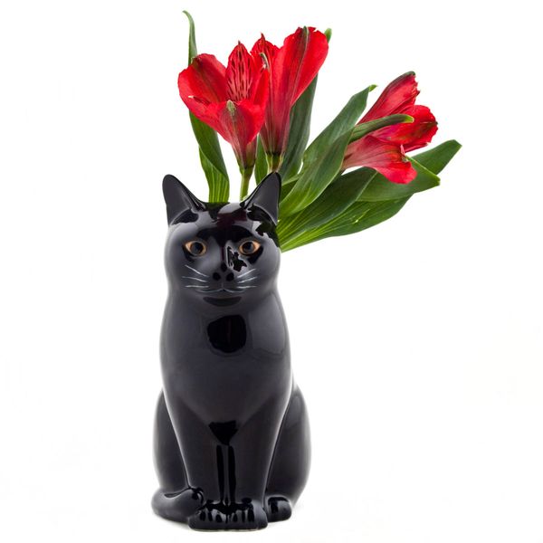 Lucky Cat Flower Vase by Quail Ceramics