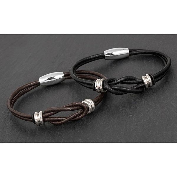 Mens Knotted Leather Bracelet - Boxed