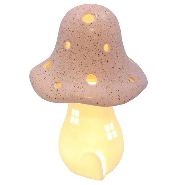 Mushroom Glow LED House Tall Pink