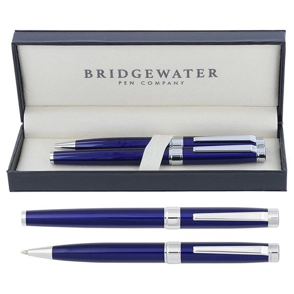 Bridgewater Galway Electric Blue Ball Pen & Roller Ball Set