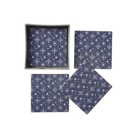 SNOWFLAKE COASTERS, SET OF 4