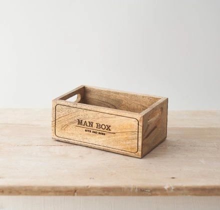 WOODEN STORAGE MAN BOX 20CM