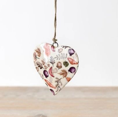 AUTUMNAL HANGING HEART 8cm