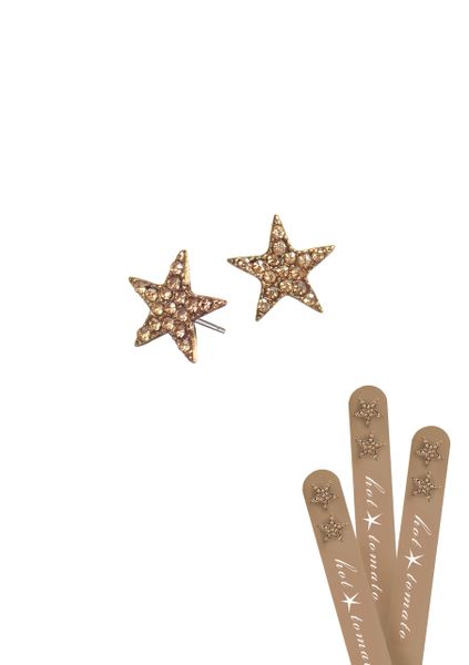 Crystal Star Studs - Golden