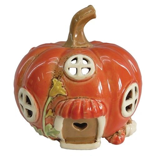 Village Pottery Pumpkin House Tealight