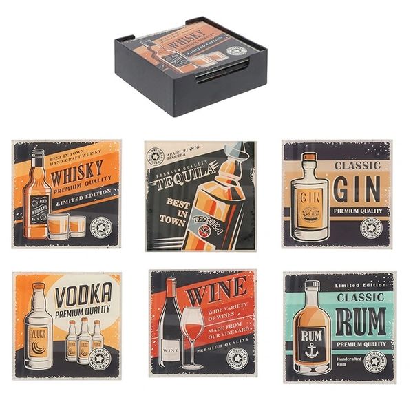 Spirits Coaster Square Set of 6