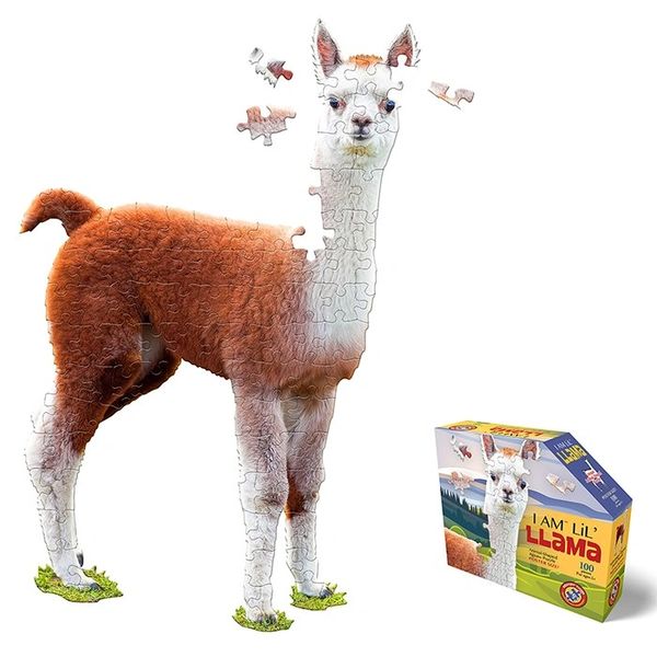 Madd Capp I Am Lil Llama, Llama Shaped 100 Piece Jigsaw Puzzle