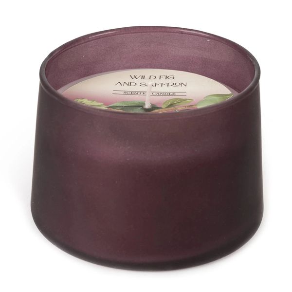 Large Glass Tapered Candle - Frosted Plum