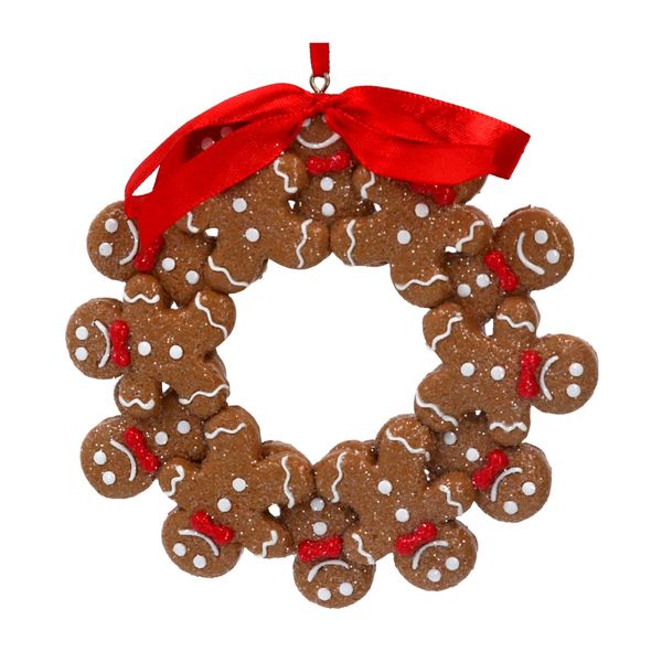 Gingerbread men Wreath with red bow