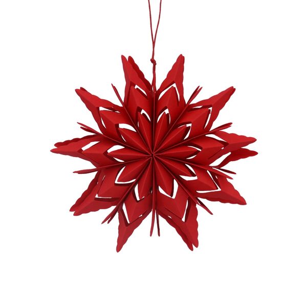 Paper Dec 15cm - Red Snowflake