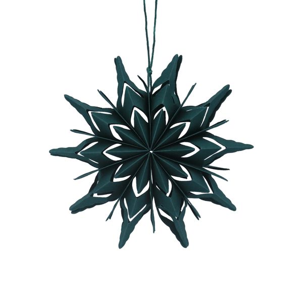 Paper Dec 15cm - Green Snowflake