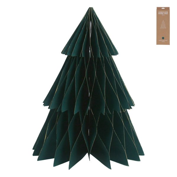 Paper Orn 30cm - Dark Green Honeycomb Tree