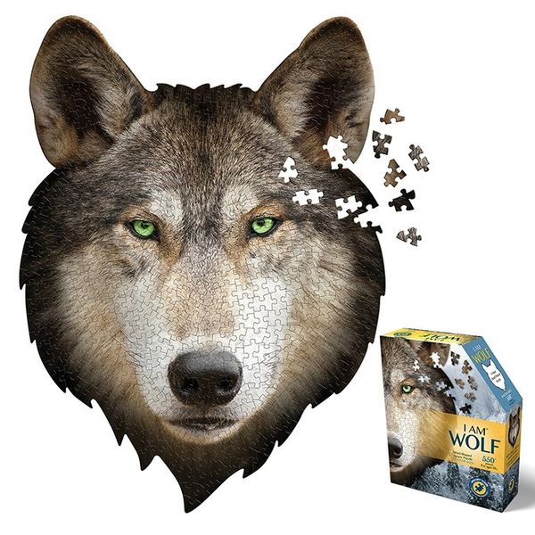 Madd Capp I Am Wolf, Animal Shaped 550* Piece Jigsaw Puzzle