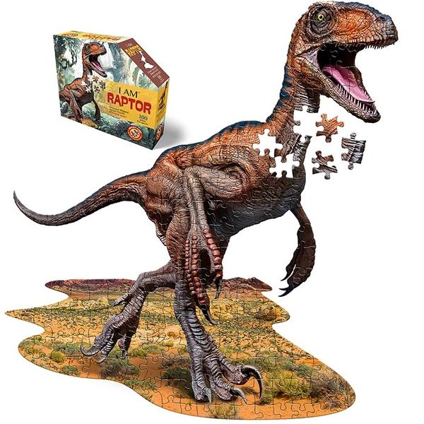 Madd Capp I Am Raptor, Animal Shaped 100 Piece Jigsaw Puzzle