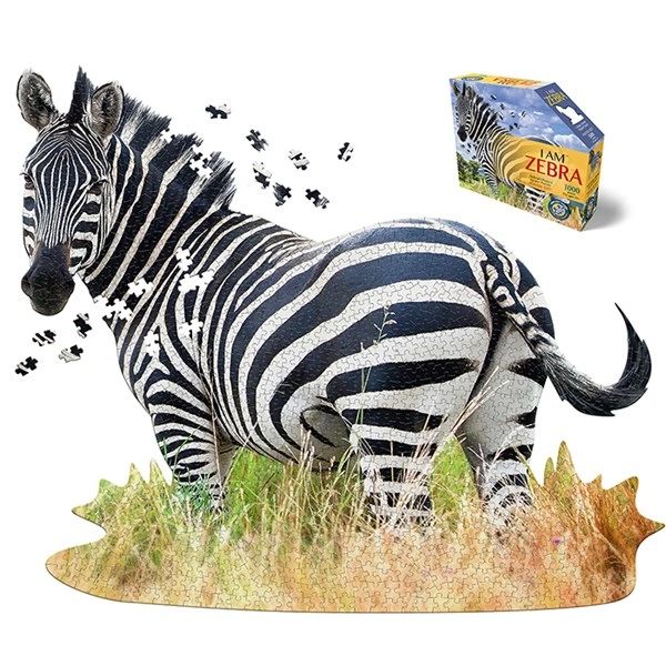 Madd Capp I Am Zebra, Animal Shaped 1000 Piece Jigsaw Puzzle